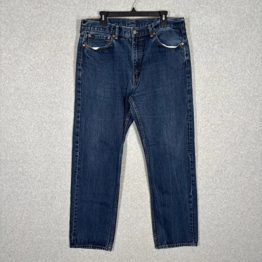 Levis 505‎ Jeans Mens 38x34 Straight Leg Medium Classic Wallet Faded 100% Cotton
